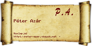 Péter Azár névjegykártya
