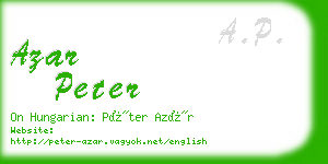 azar peter business card